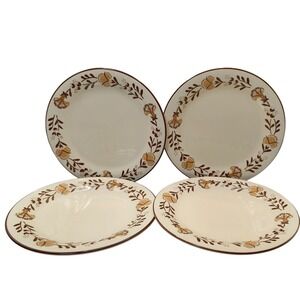 International China Salad Plate 1776 Liberty Brown Stoneware 70s Set of Four SEE